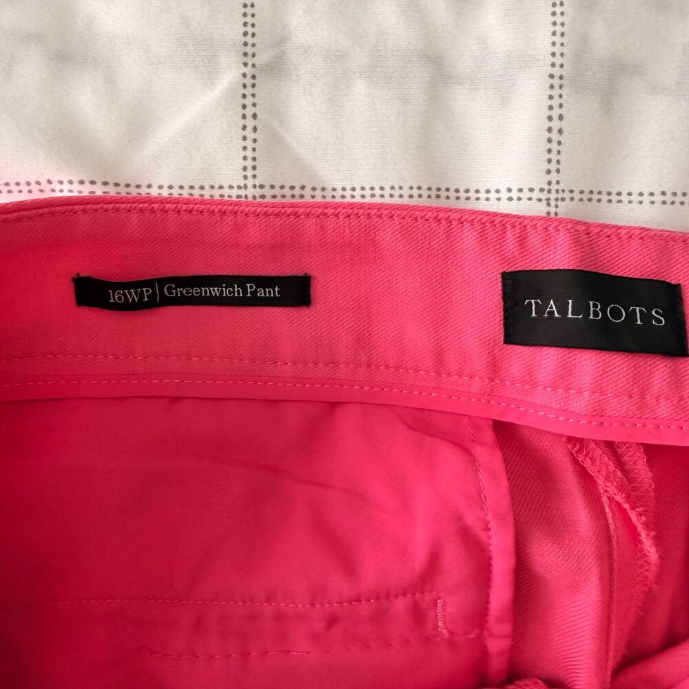 Talbots Greenwich Pant Pink Wide Leg Linen Blend Pants Plus Petite 16WP Pockets - Picture 4 of 6